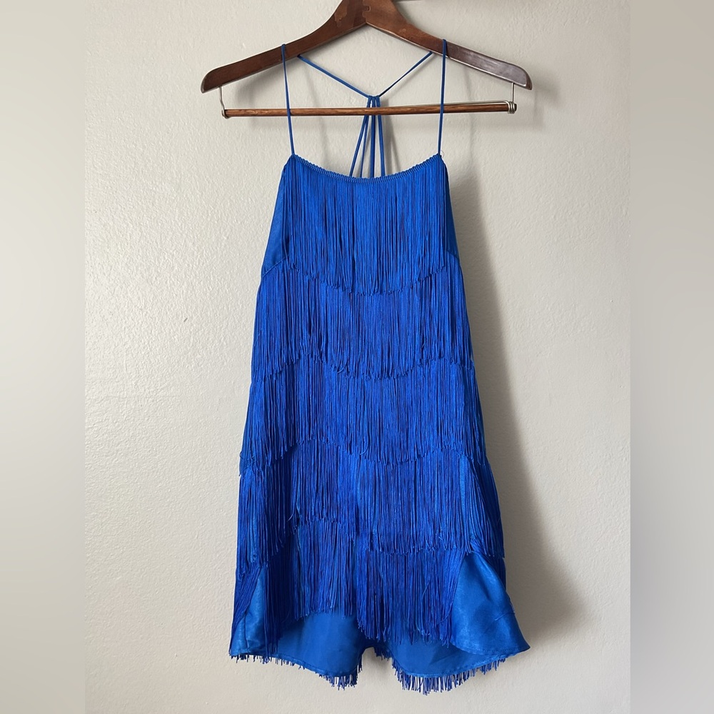 Zara Blue Fringe Dress